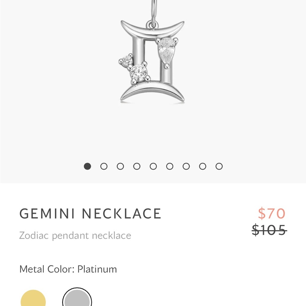Gemini Zodiac Necklace in Silver